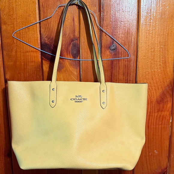 Coach Sunflower Yellow Leather Tote - Picture 1 of 2